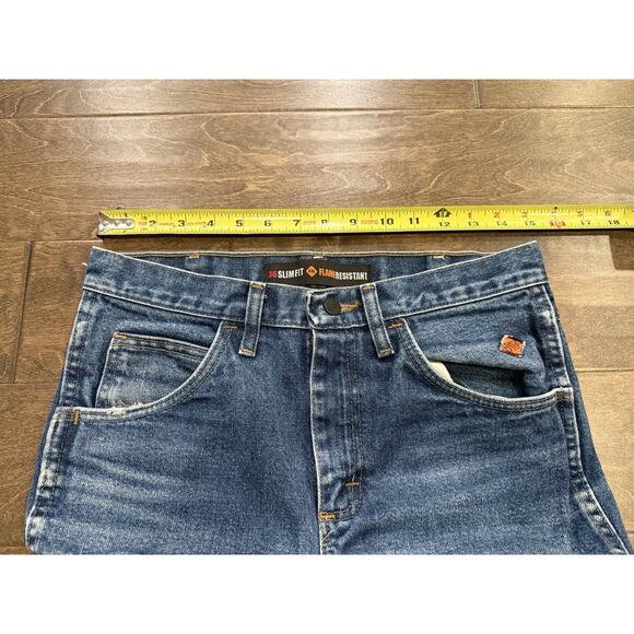 Wrangler FR Mens Blue Workwear Flame Resistant Slim Fit Jeans Size 36 30x34 - Picture 10 of 10